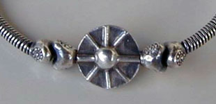 Hill Tribe Silver and sterling silver bangle bracelet - by Vicky Jousan