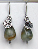 flflower jade and sterling silver earrings